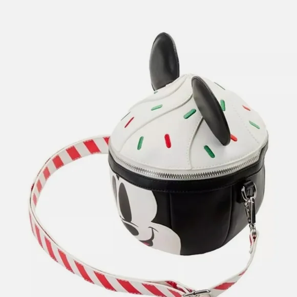 New Loungefly Disney Mickey Mouse Hot Cocoa Cup Mug Crossbody Bag - Picture 3 of 11